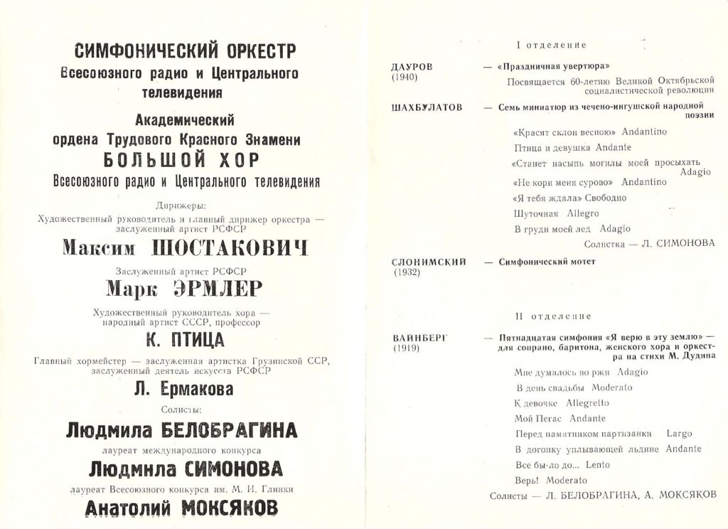 Афиша V съезда Союза композиторов РФ